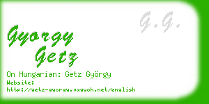 gyorgy getz business card